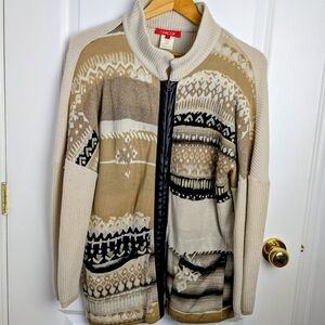 Chacok Meribel Zip Cardigan Sweater Women’s Size 1 Wool Blend Made in France